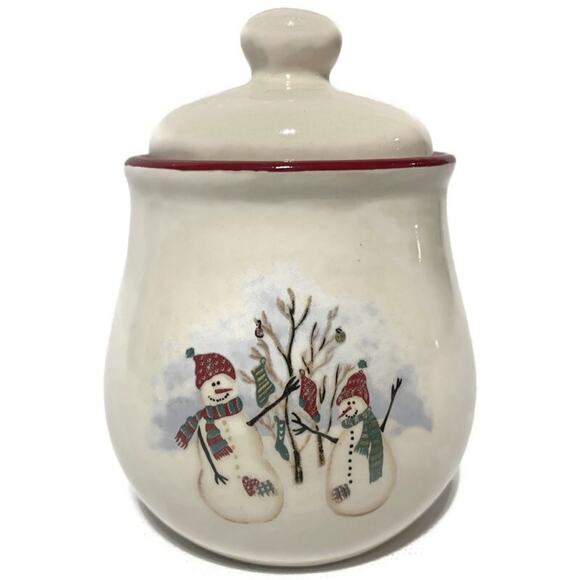 Royal Seasons Stoneware Snowman Spoon Rest and Sugar Bowl - Picture 5 of 7